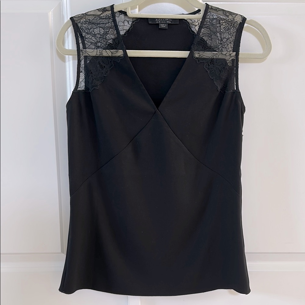 Elegant Black Lace Trim Top